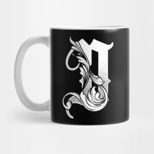 illustration of D font vintage style hand drawing design Mug